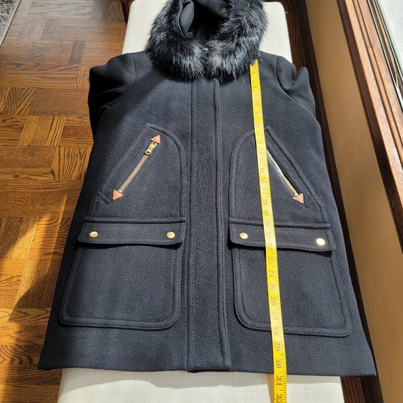 New! J CREW sz 10P 10 Petite Chateau Parka Italian Stadium Wool Black NWT - Picture 6 of 14